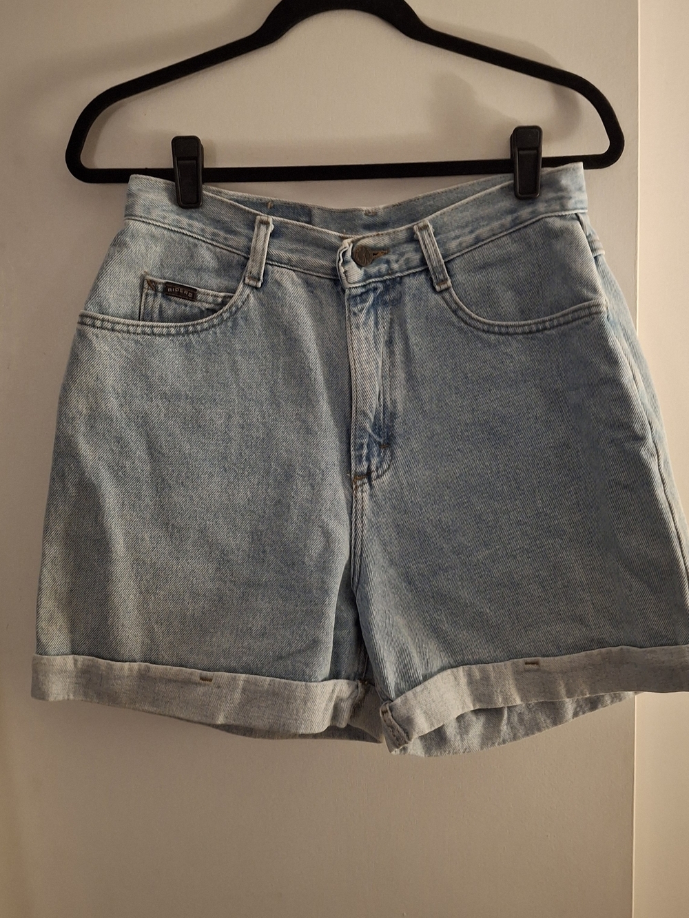 Riders by Lee Women's Light Blue Rolled Hem Denim Shorts